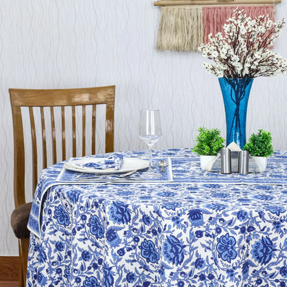 Block Printed Round Tablecloth, Indian Floral Printed Round Table Cover - My Store
