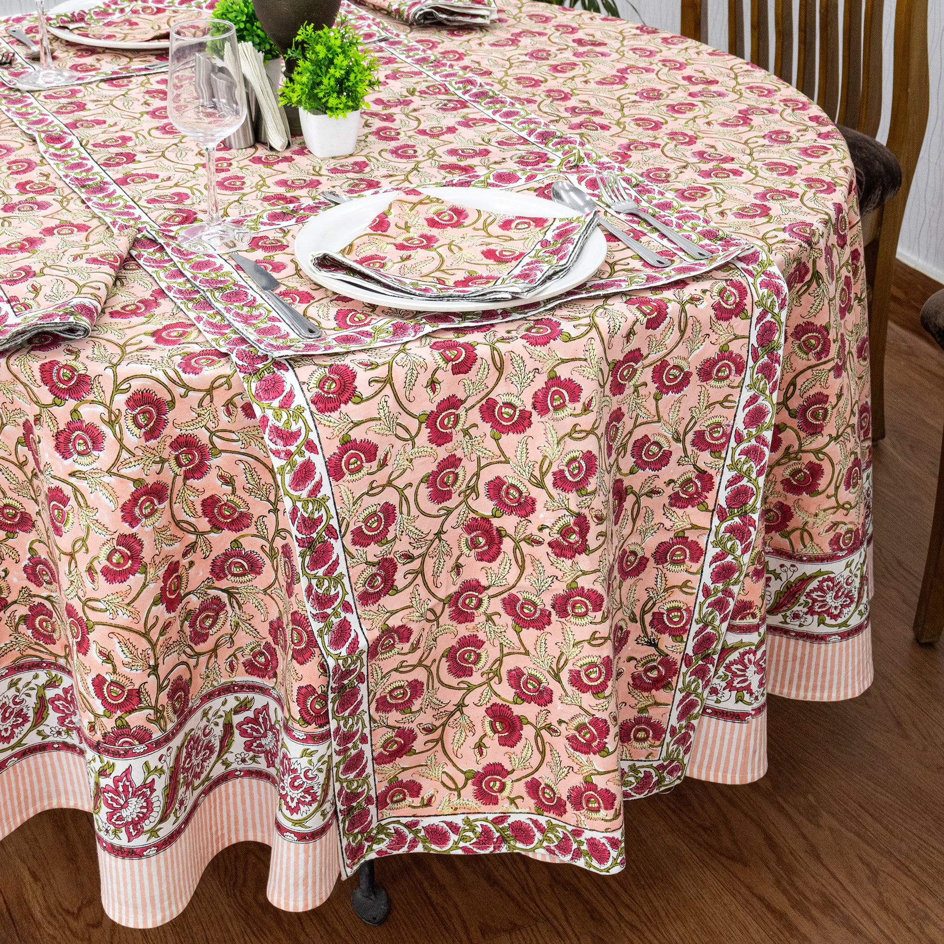 Indian Handmade Block Printed Cotton Tablecloth - My Store