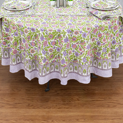 Handmade Block Printed Cotton Round Tablecloth - My Store