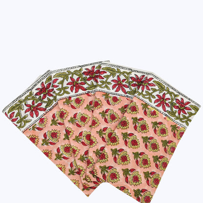 Handmade Block Printed Cotton Napkins Set Of 4 - My Store