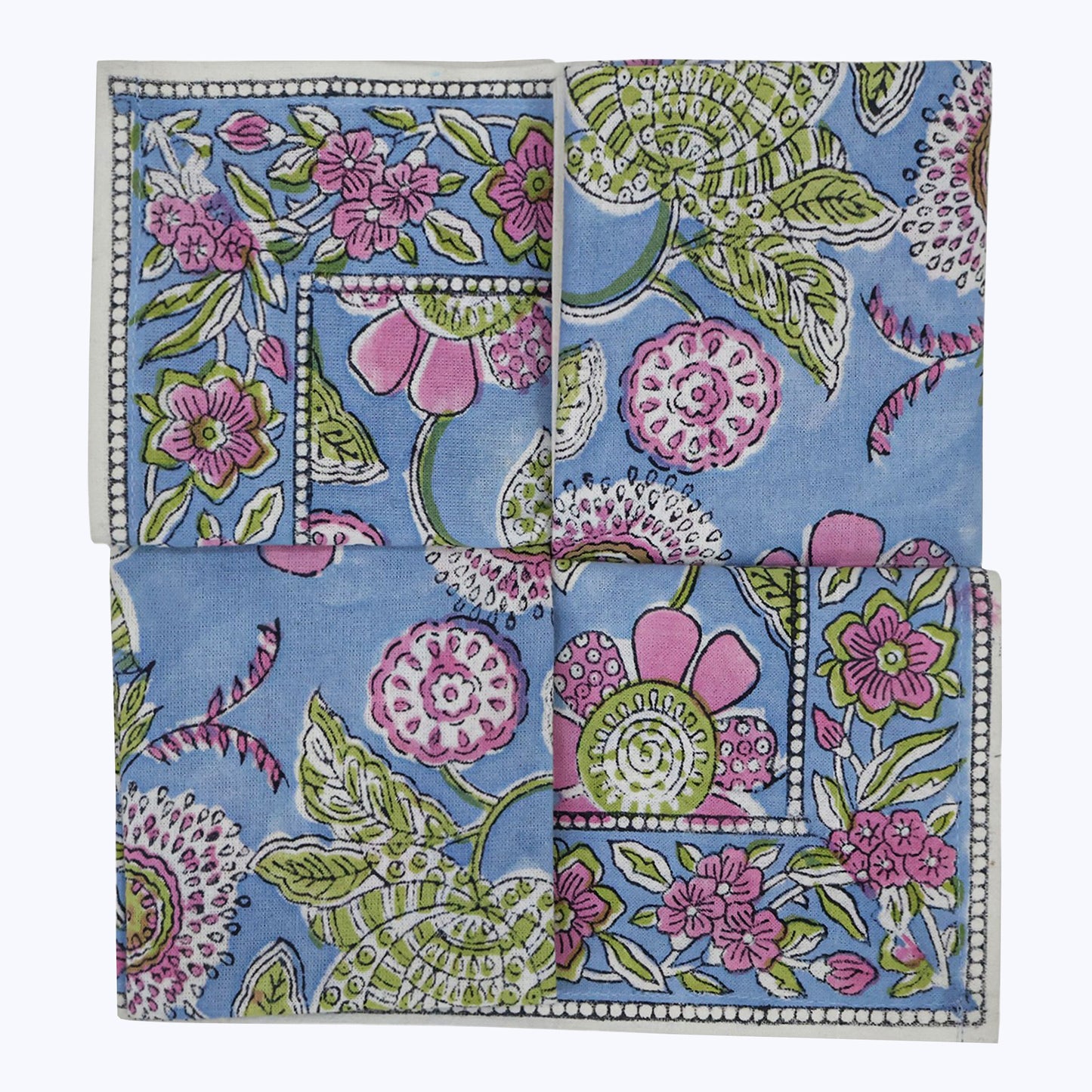 Hand Block Printed Cotton Napkins Set Of 4 - My Store