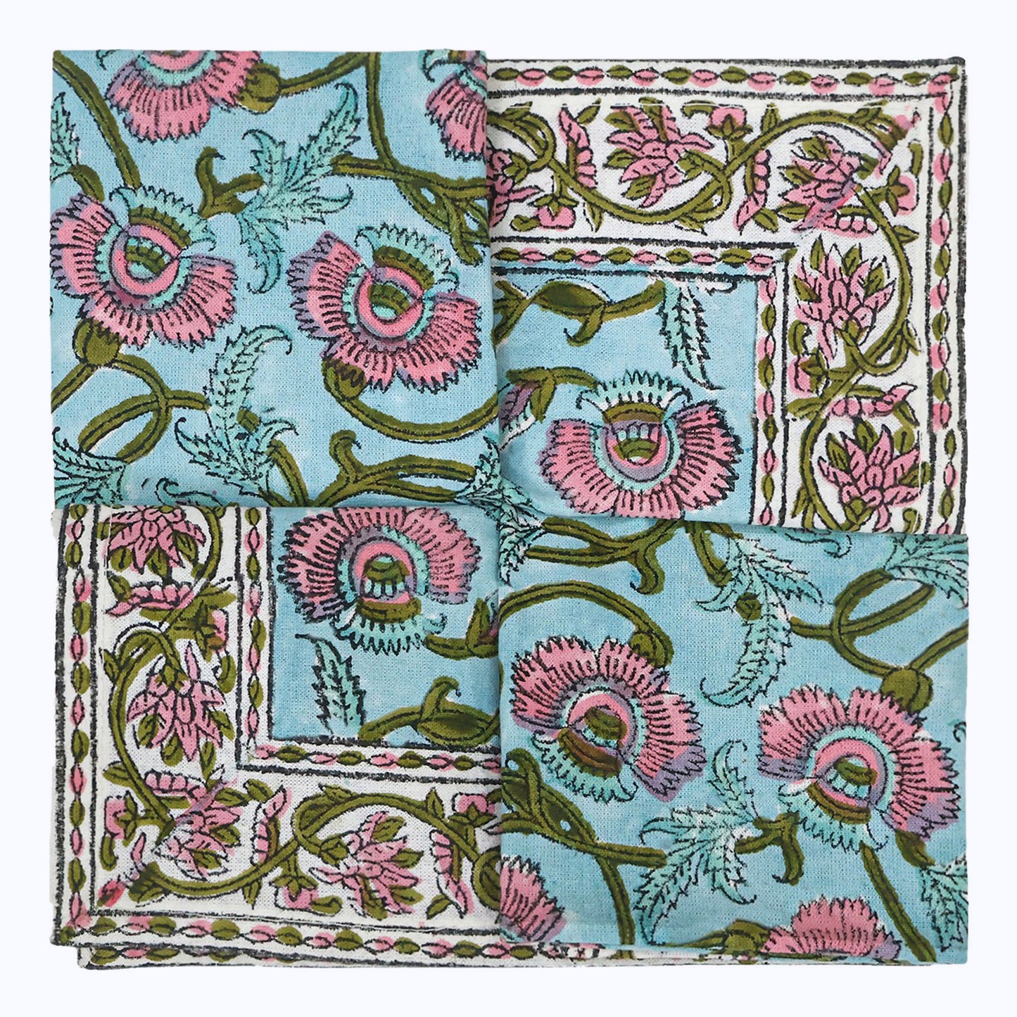 Hand Block Printed Cotton Napkins Set Of 4 - My Store