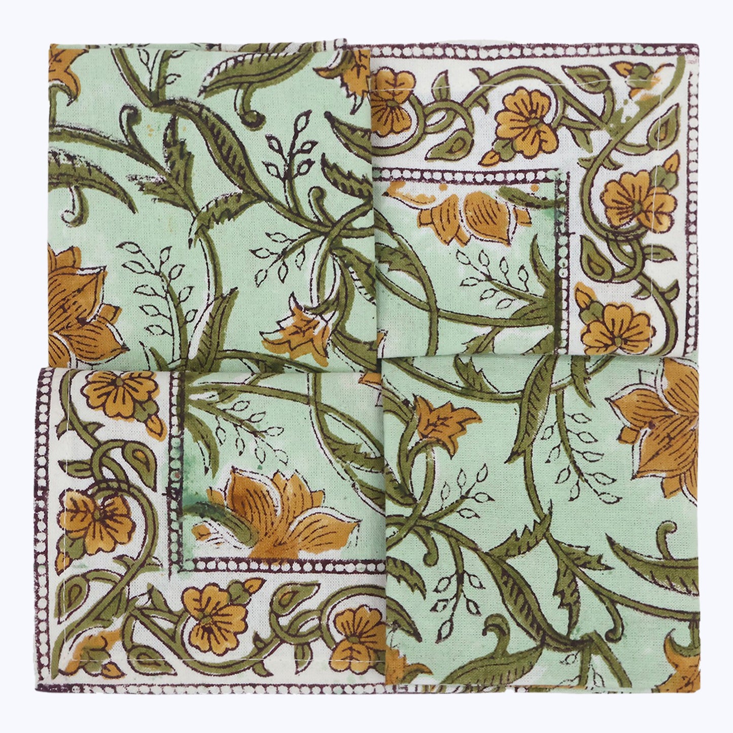 Indian Hand Block Printed Cotton Napkins Set OF 4 - My Store