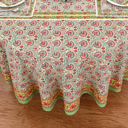 Red and Green Dining Tablecloth, Wedding Table Decorative Table Cloth - My Store