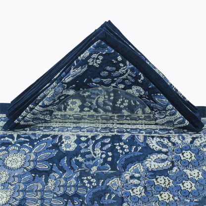 Block Printed Cotton Floral Pattern for Wedding Set Of 4 Napkins - My Store