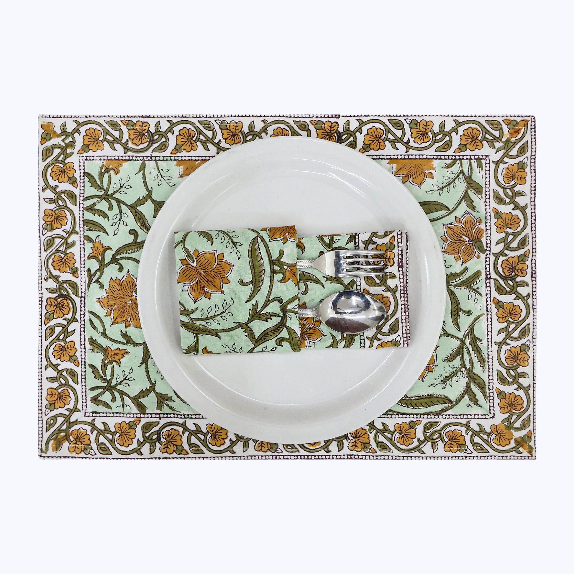 Indian Hand Block Printed Cotton Napkins Set OF 4 - My Store