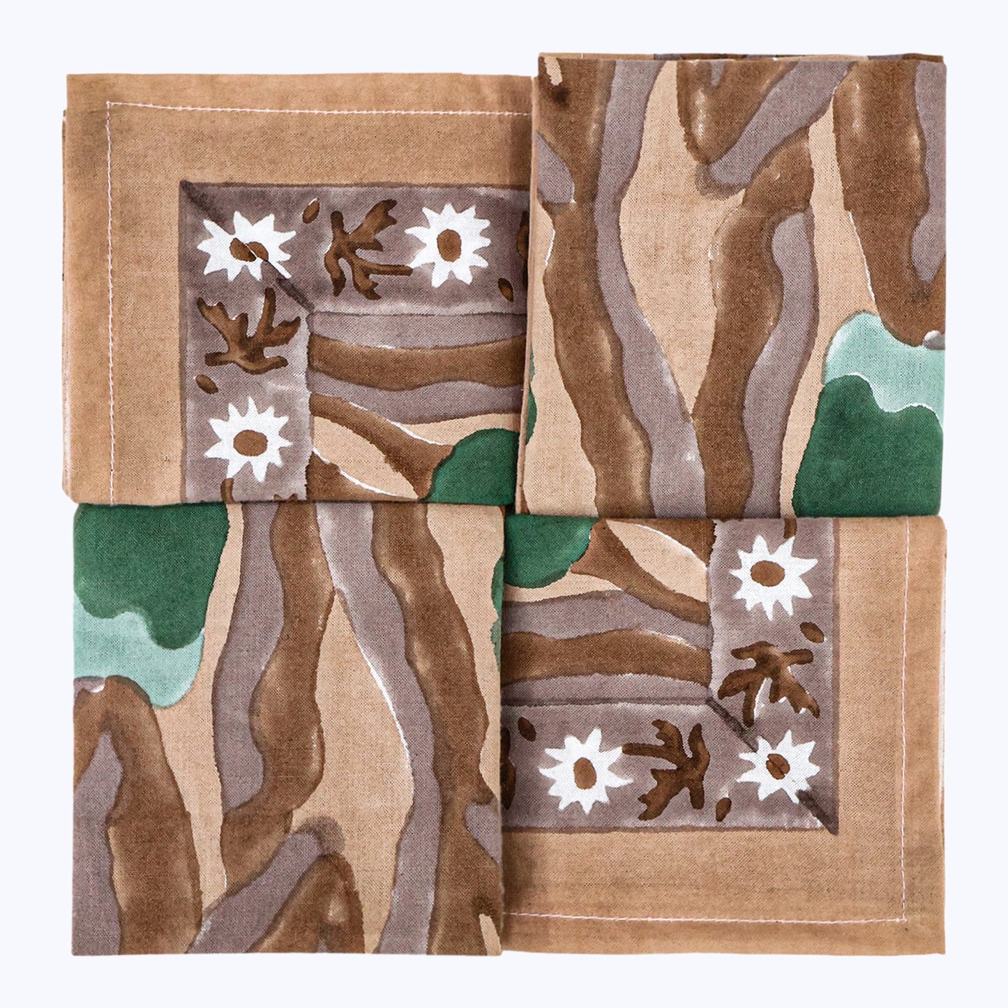 Handmade Block Printed Cotton Napkins Set Of 4 - My Store