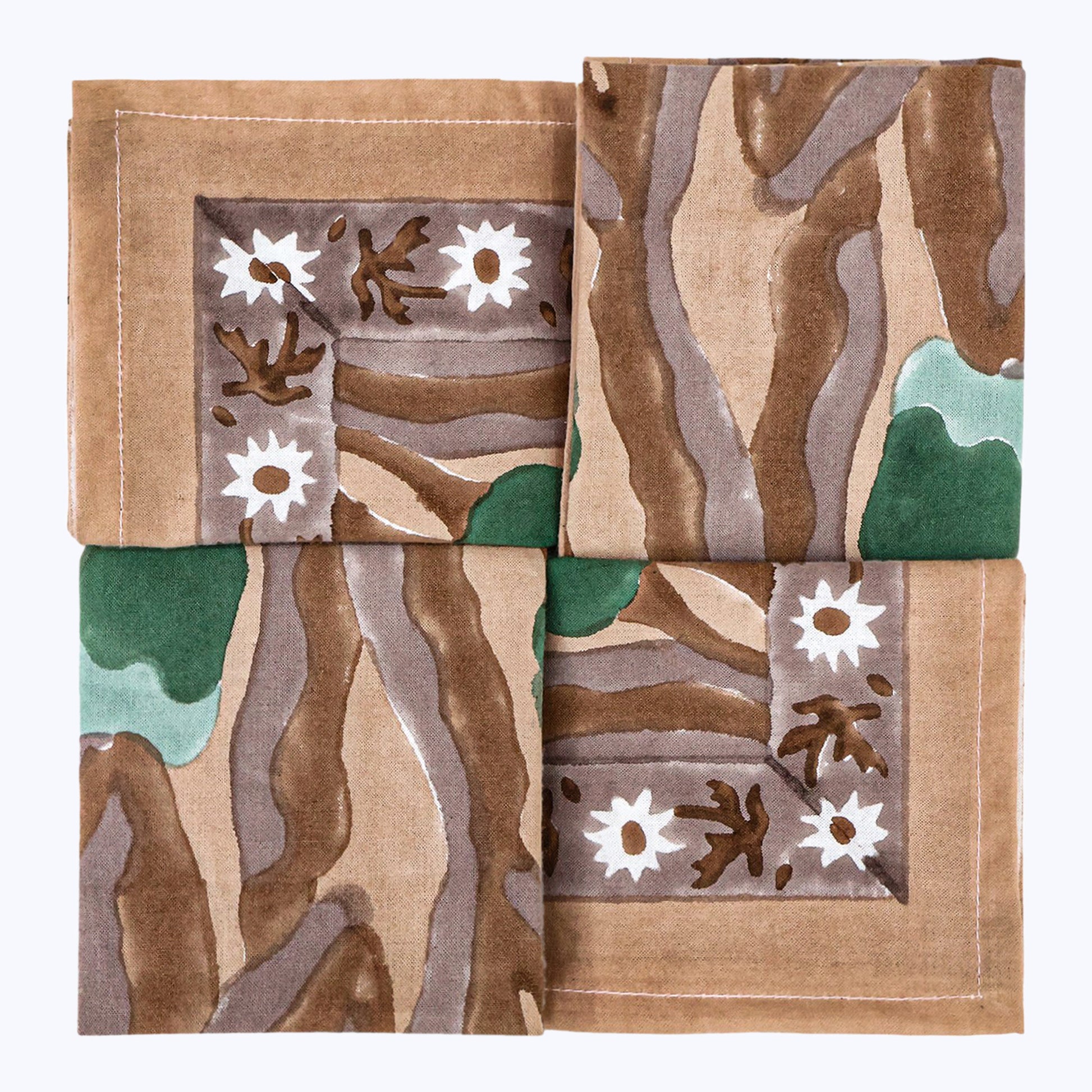 Handmade Block Printed Cotton Napkins Set Of 4 - My Store