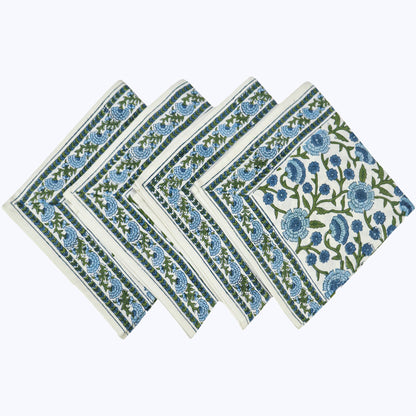 Indian Handmade Block Printed Cotton Napkins Set Of 4 - My Store