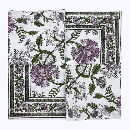 Indian Handmade Block Printed Cotton Napkins Set Of 4 - My Store
