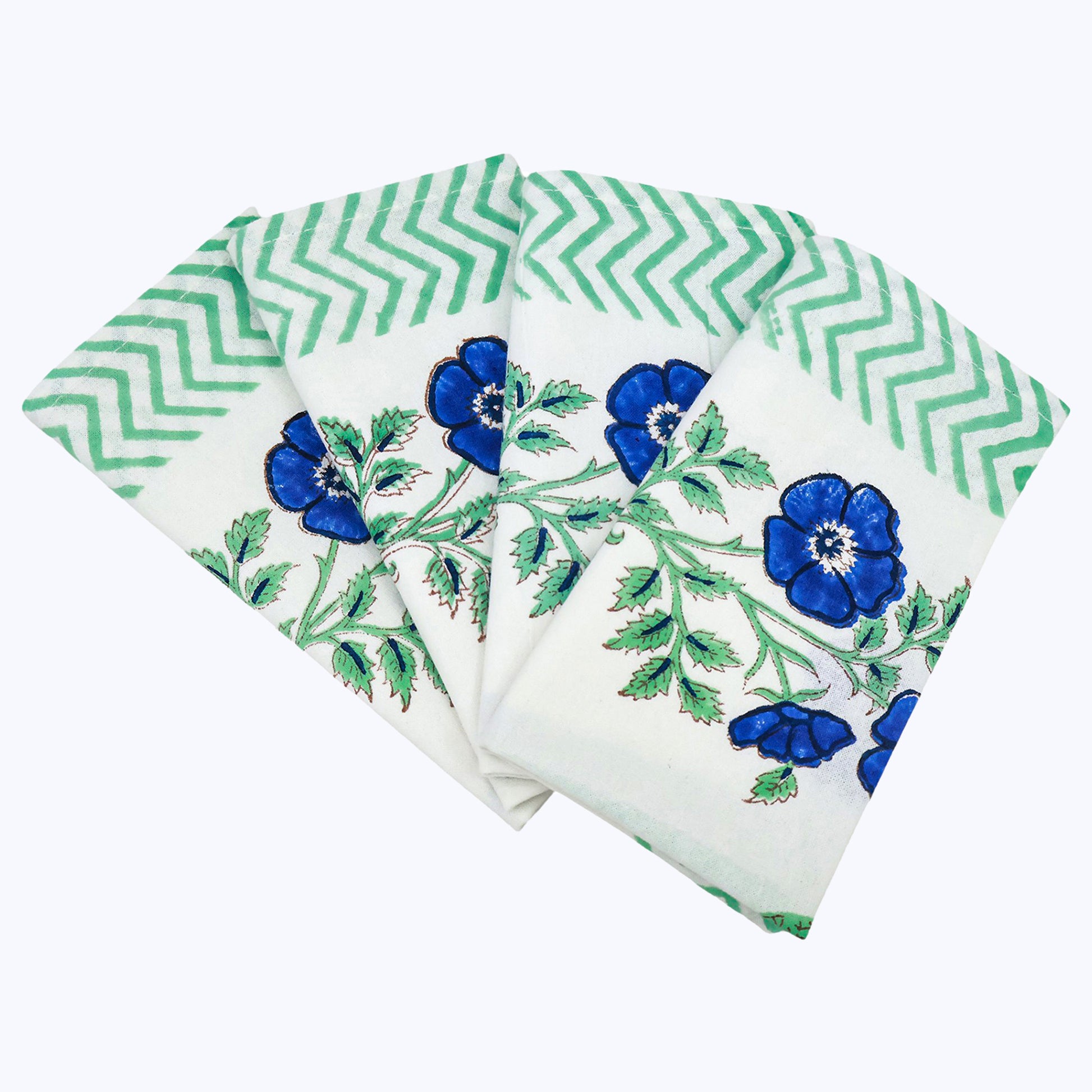 Hand Block Printed Cotton Napkins Set Of 4 - My Store