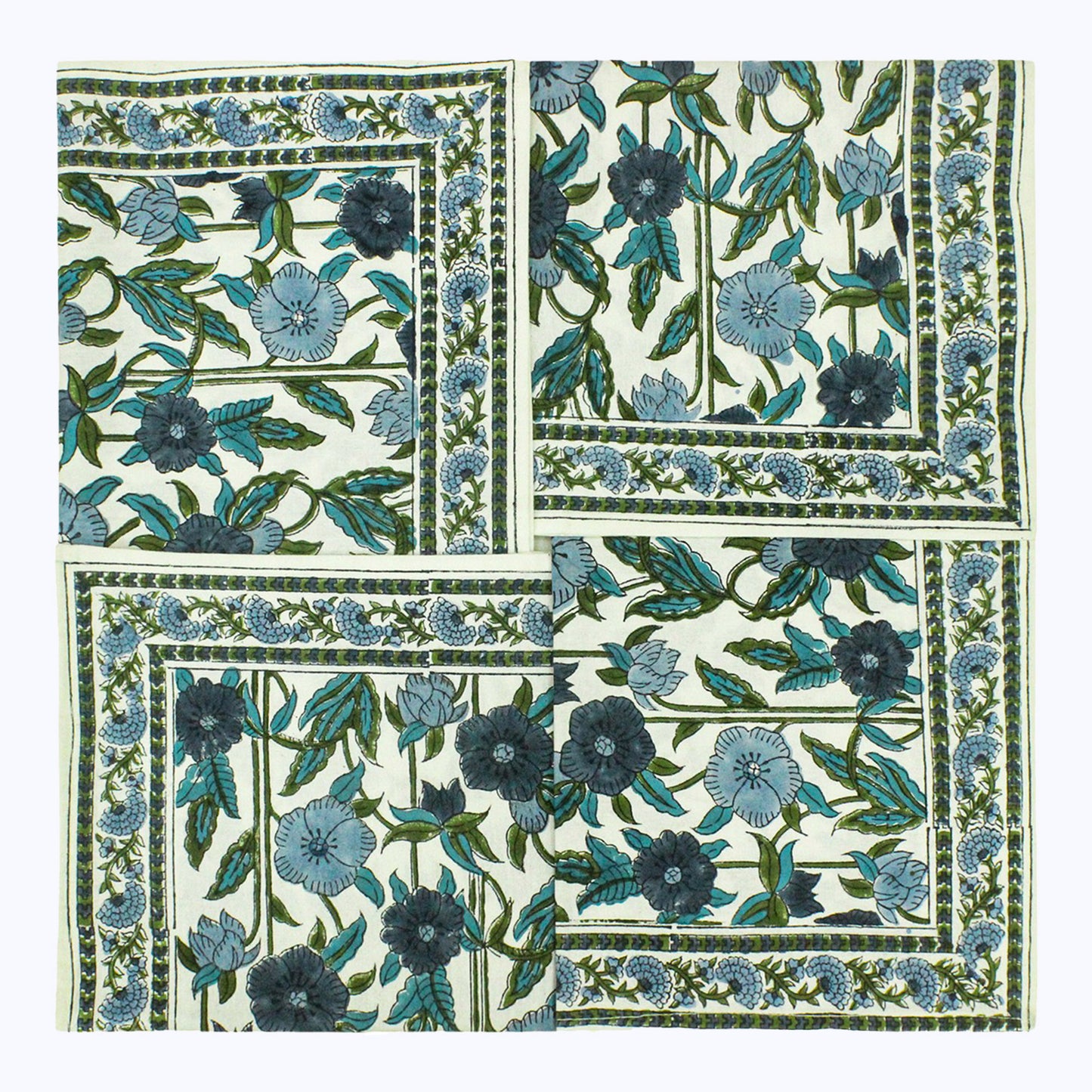 Hand Block Printed Cotton Napkins Set Of 4 - My Store