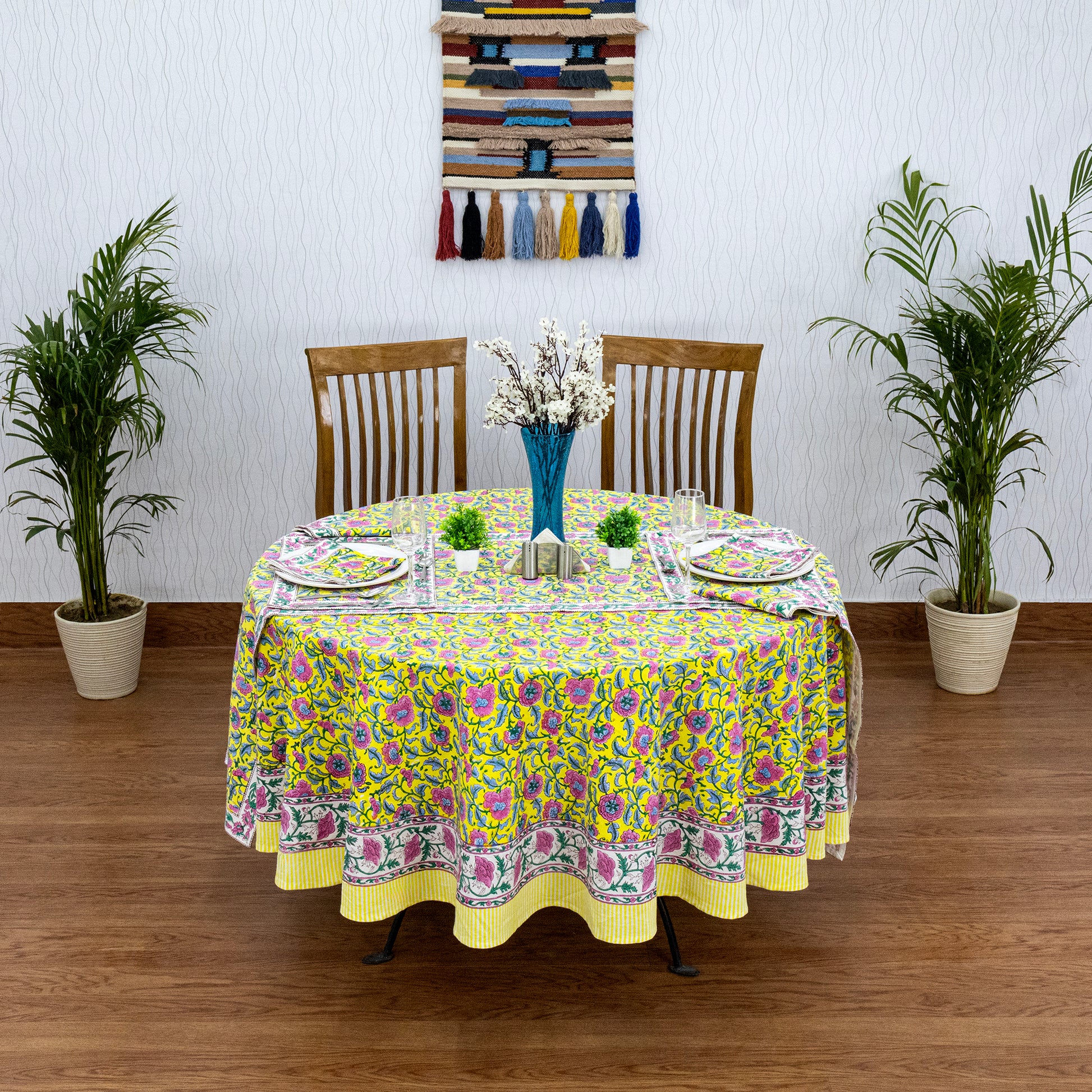 Handmade Block Printed Cotton Tablecloth - My Store