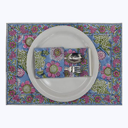 Hand Block Printed Cotton Napkins Set Of 4 - My Store