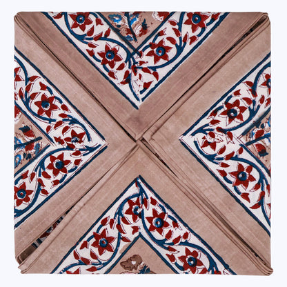 Pink With Handmade Block Printed Cotton Napkins Set Of 4 - My Store