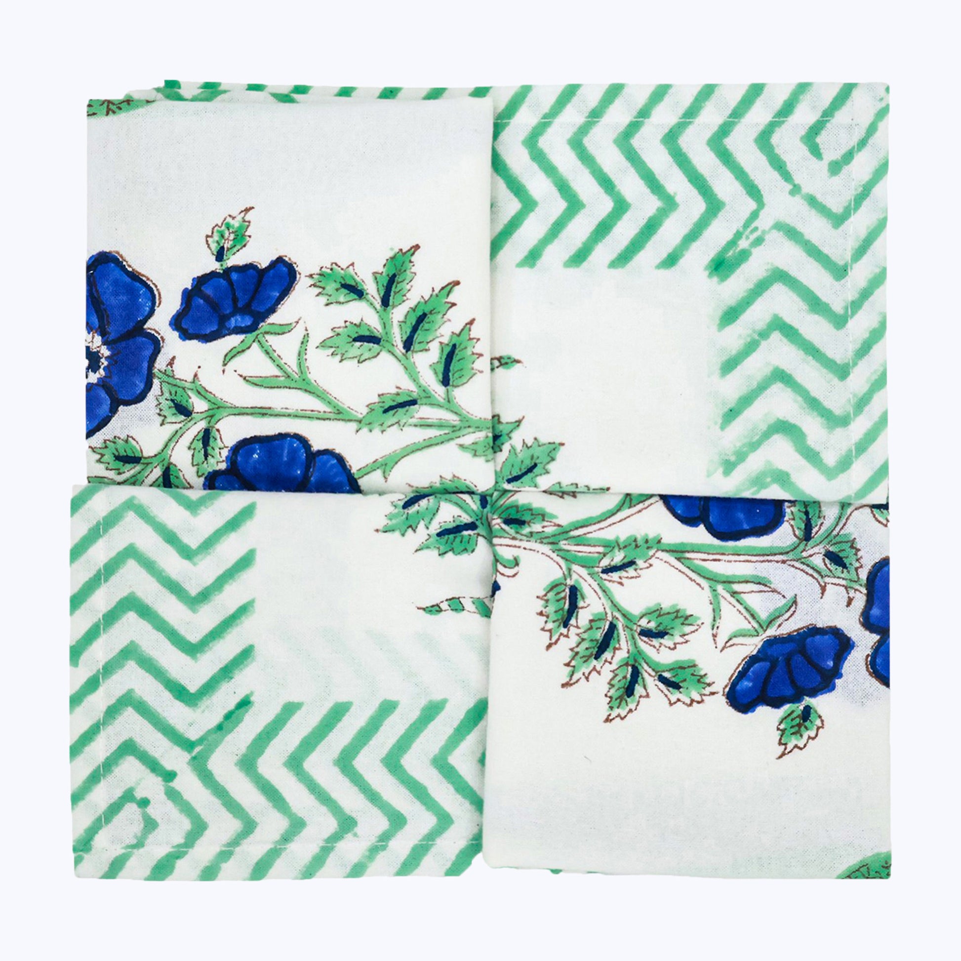 Hand Block Printed Cotton Napkins Set Of 4 - My Store