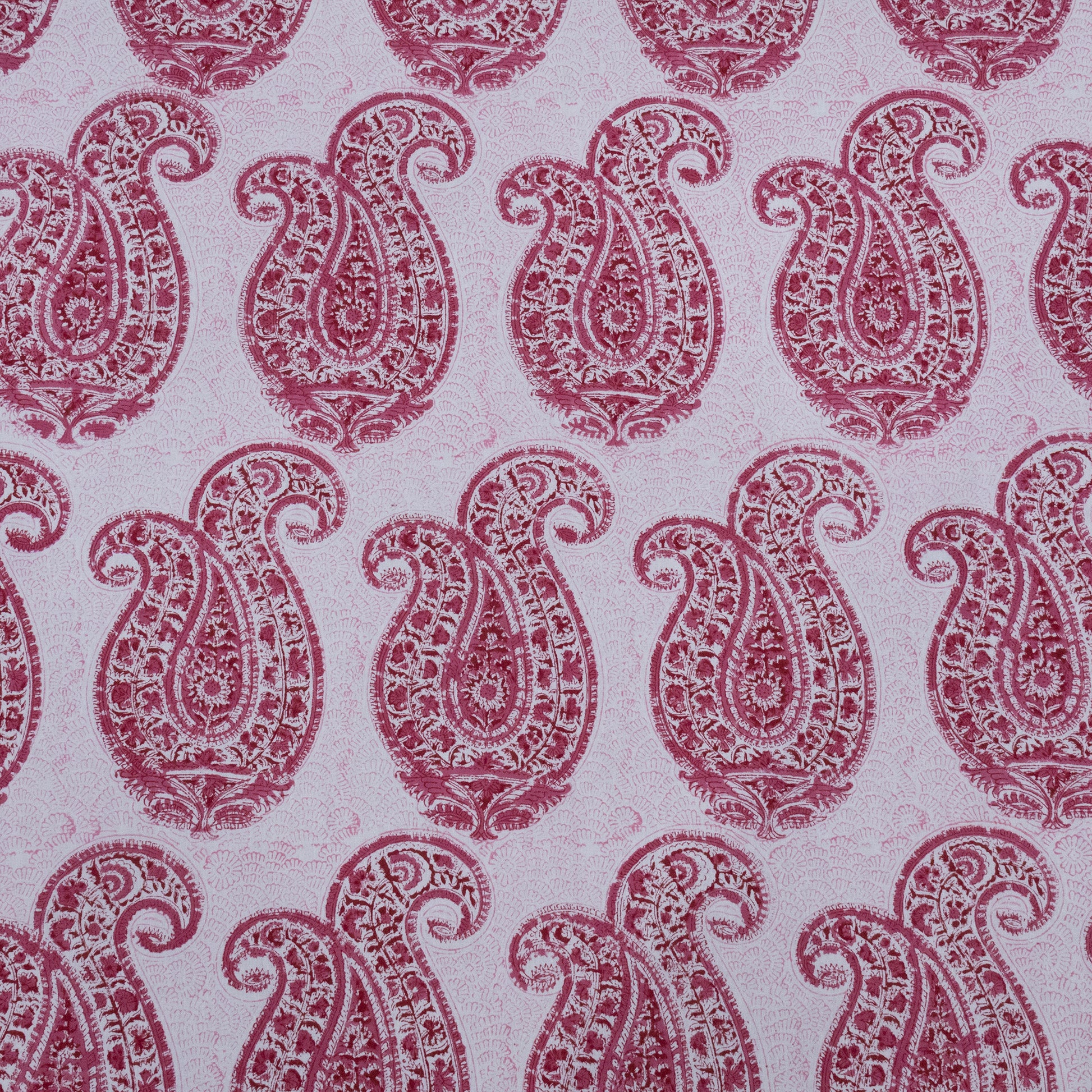 Cotton Bedsheet – Hand Block Floral Print – Red & White – King, Queen, Twin Sizes - My Store