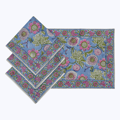 Hand Block Printed Cotton Napkins Set Of 4 - My Store