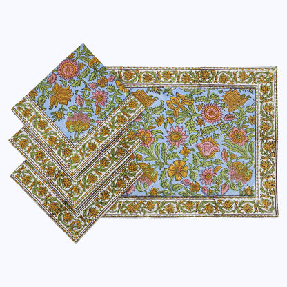 Indian Handmade Block Printed Cotton Napkins Set Of 4 - My Store