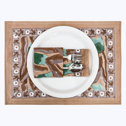 Handmade Block Printed Cotton Napkins Set Of 4 - My Store