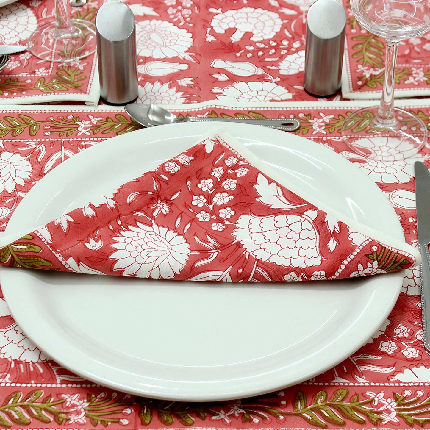 Red and White Handmade Table Cover, Linens Dining Table Cloth - My Store
