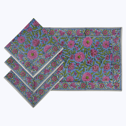 Handmade Block Printed Cotton Napkins Set Of 4 - My Store