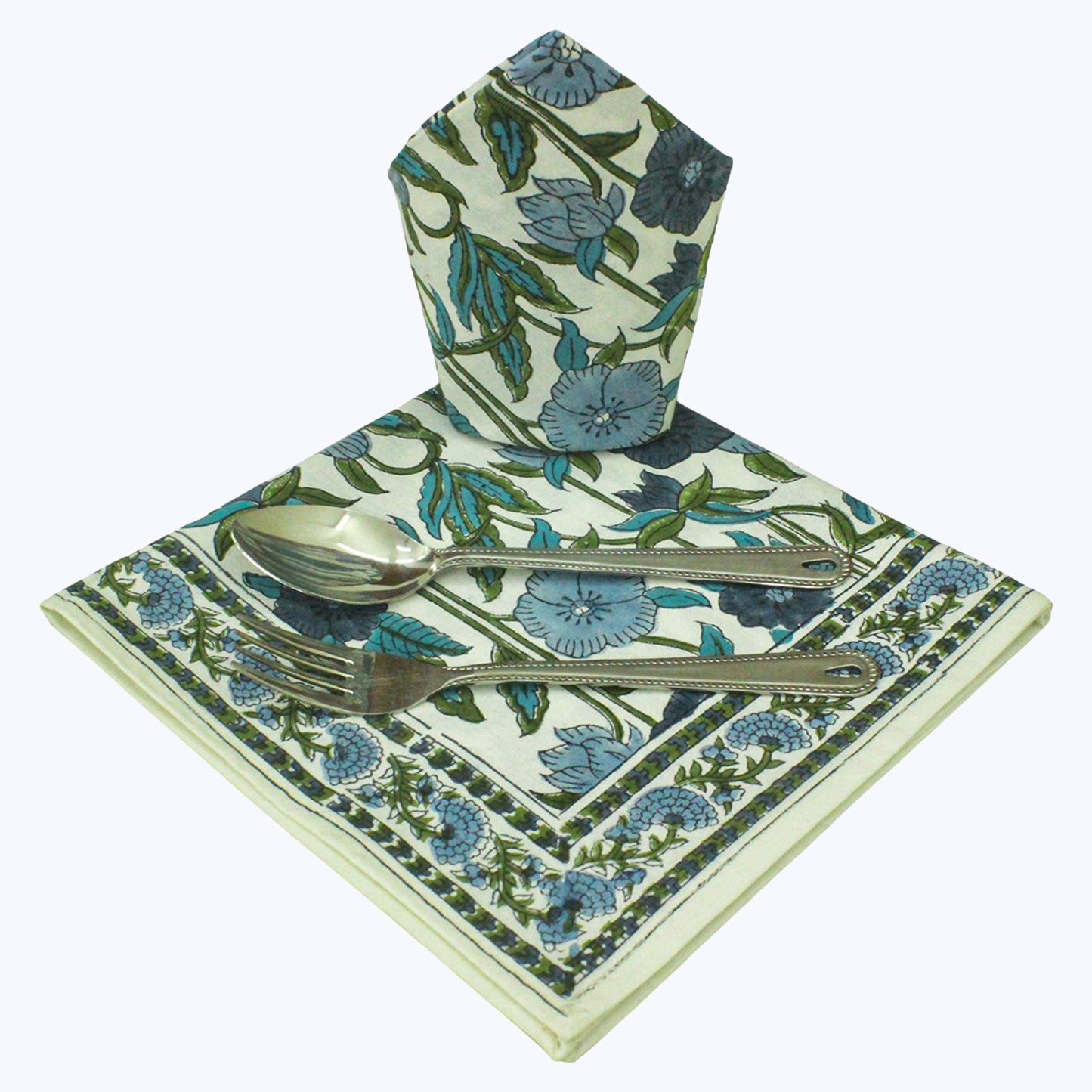 Hand Block Printed Cotton Napkins Set Of 4 - My Store