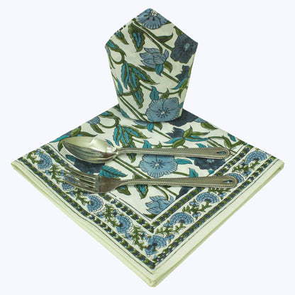 Hand Block Printed Cotton Napkins Set Of 4 - My Store