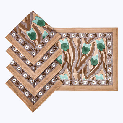 Handmade Block Printed Cotton Napkins Set Of 4 - My Store