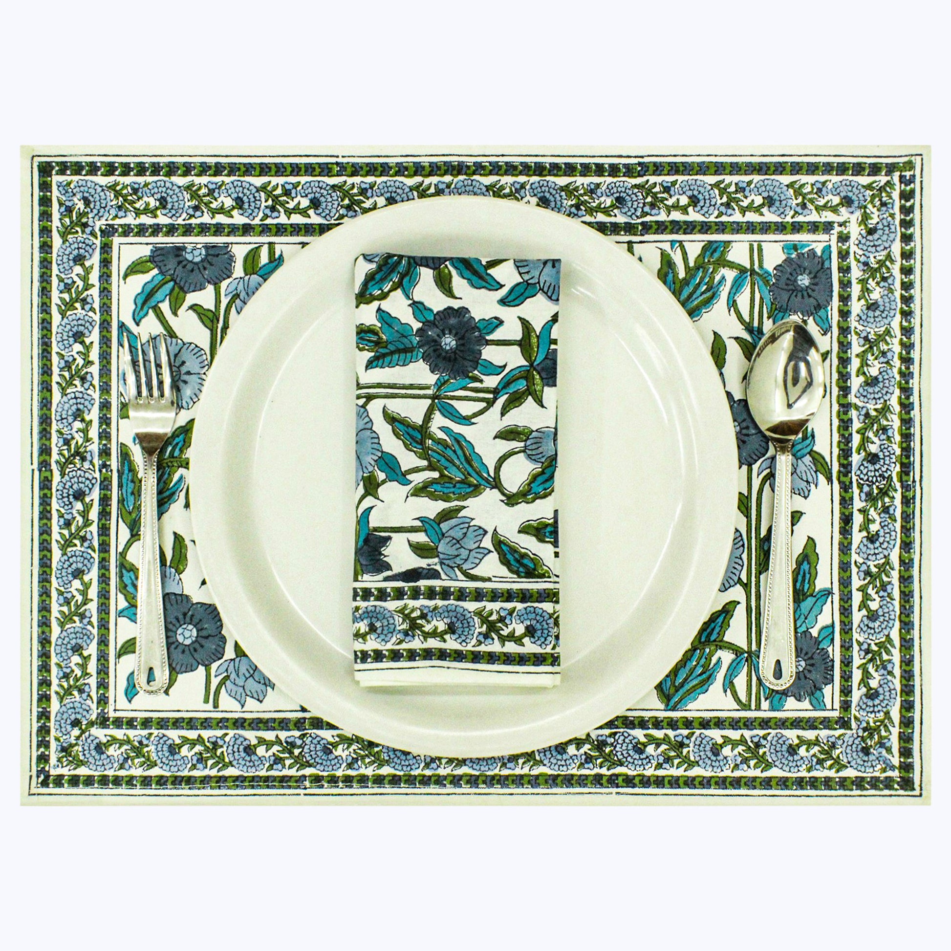 Hand Block Printed Cotton Napkins Set Of 4 - My Store