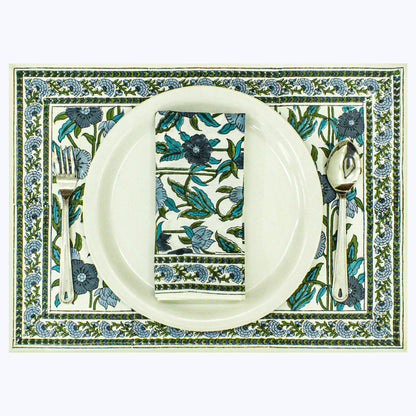 Hand Block Printed Cotton Napkins Set Of 4 - My Store
