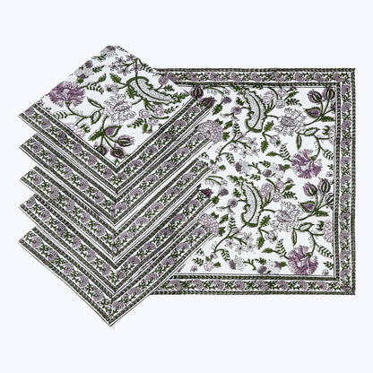 Indian Handmade Block Printed Cotton Napkins Set Of 4 - My Store