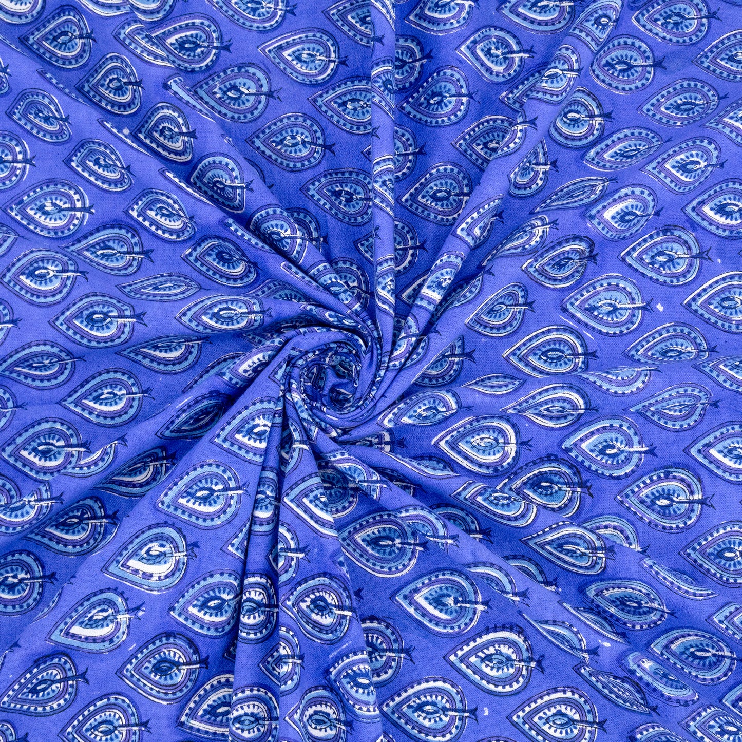 Indian Handmade Block Printed Cotton Purple and White Rectangle Tablecloth - My Store