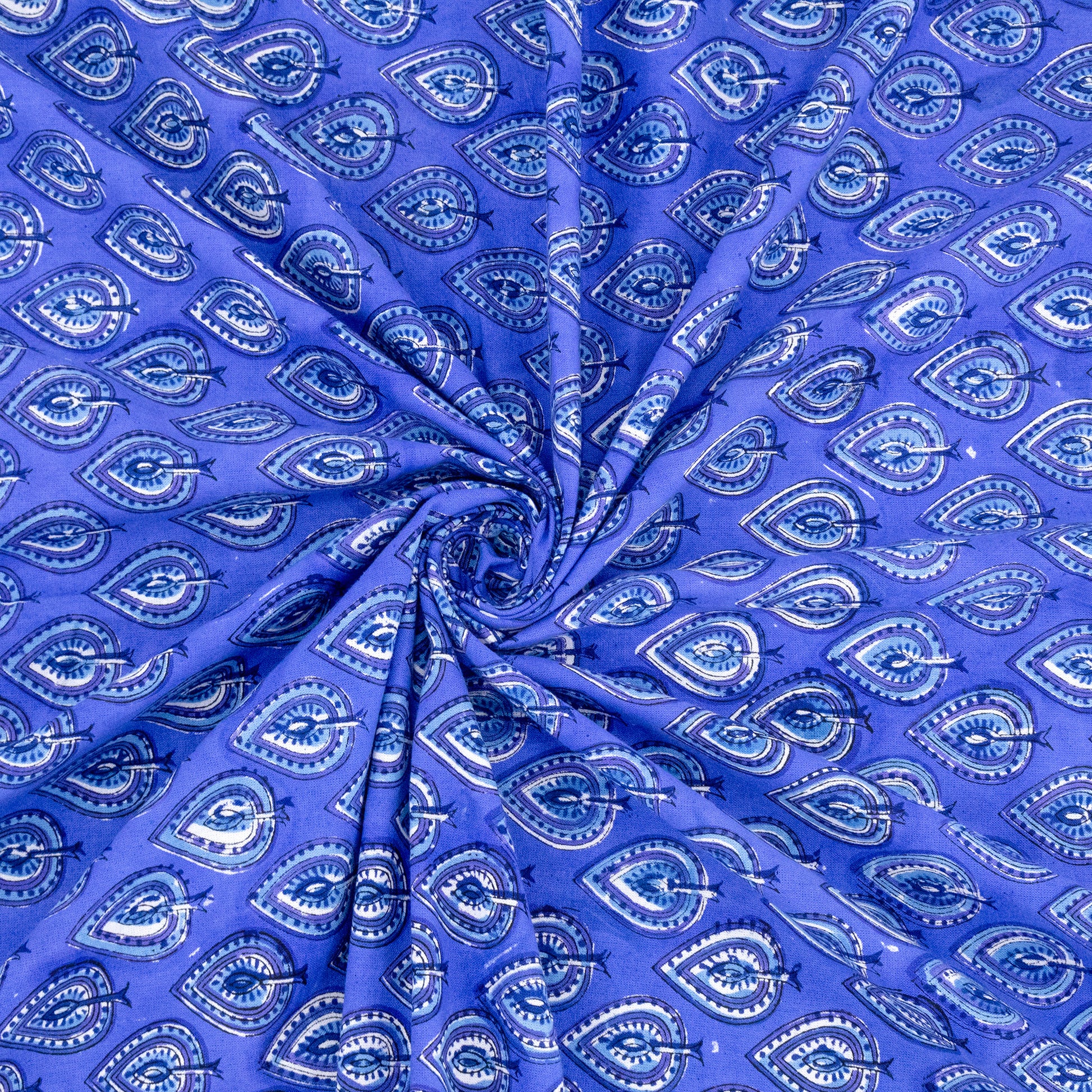 Indian Handmade Block Printed Cotton Purple and White Rectangle Tablecloth - My Store