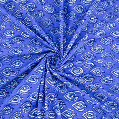 Indian Handmade Block Printed Cotton Purple and White Rectangle Tablecloth - My Store