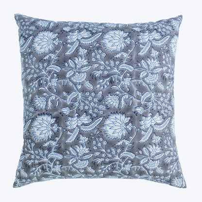 Boho Decor Sofa Pillow Cover Hand Block Printed Cotton Cushion Covers White Floral Decorative Cushion Cover