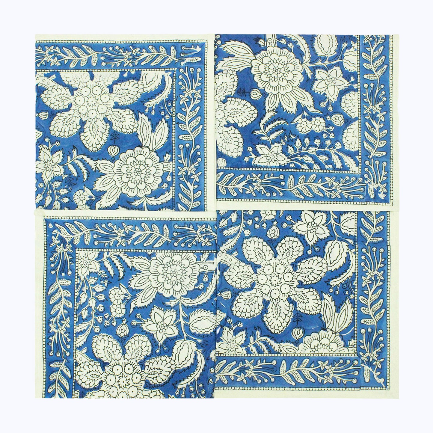 Hand Block Printed Cotton Set Of 4 Table Napkins - My Store