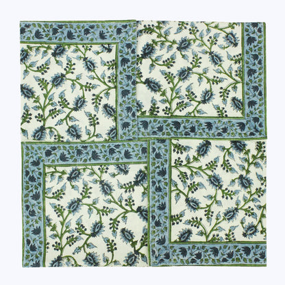 Indian Hand Block Printed Cotton Napkins Set Of 4 - My Store