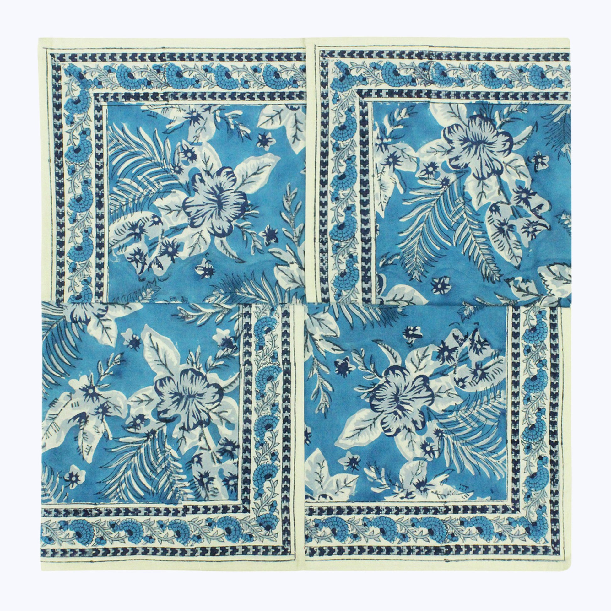 Cotton Hand Block Printed Napkins Set Of 4 - My Store