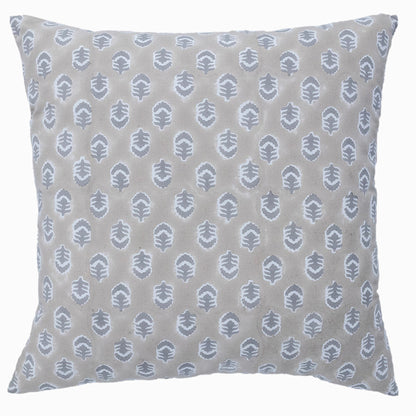 Hand Block Print Beige Leaf Cushion Cover – Cotton Decorative Pillow