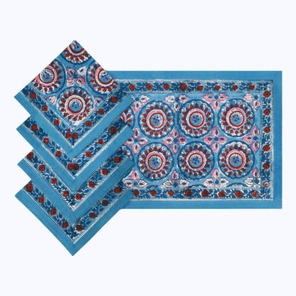 Hand Block Printed Cotton 4 Pieces Napkins Set - My Store