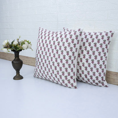Block Printed Cotton Cushion Cover Floral Print Pillow Cover Handmade Boho Sofa Decor Cushion Cover Case
