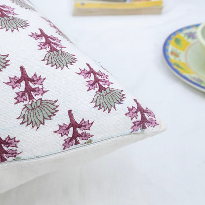Block Printed Cotton Cushion Cover Floral Print Pillow Cover Handmade Boho Sofa Decor Cushion Cover Case