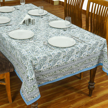 Green & White Rectangle Dining Table Cover - Home Living Table Linen - My Store