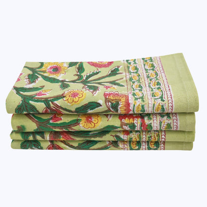Handmade Block Printed Cotton Napkins Set Of 4 - My Store