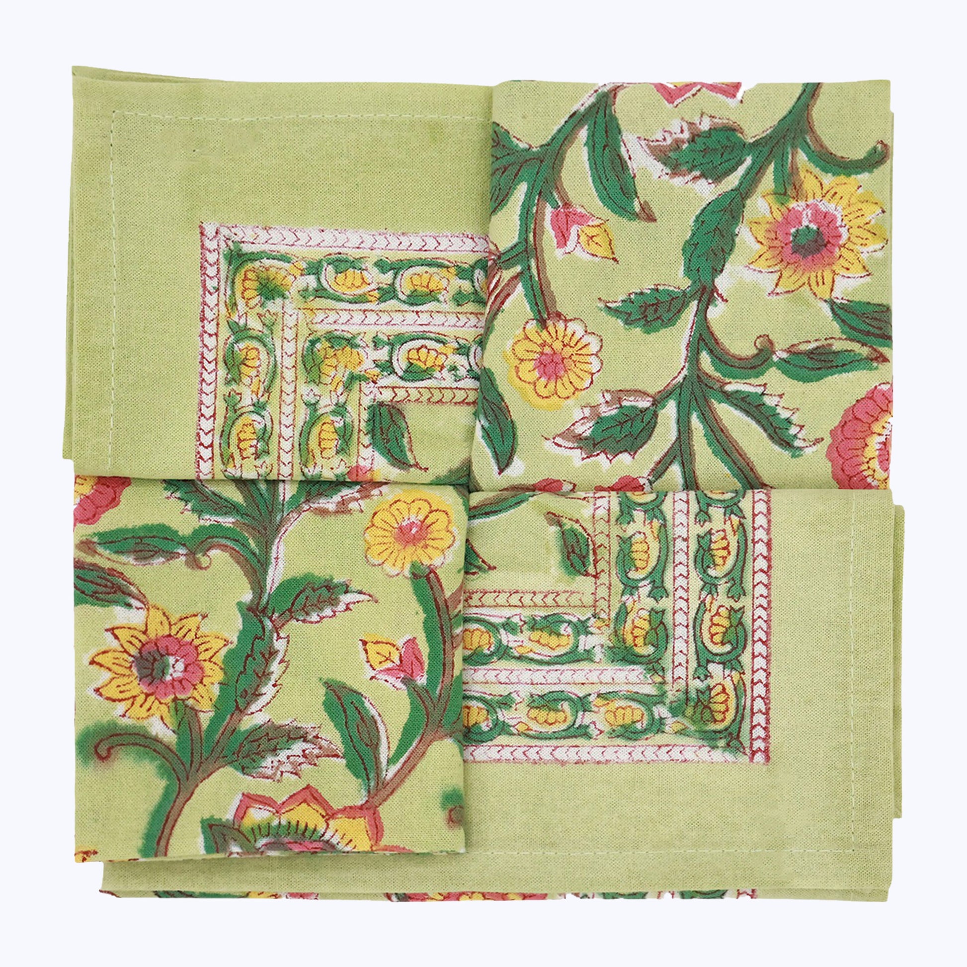 Handmade Block Printed Cotton Napkins Set Of 4 - My Store