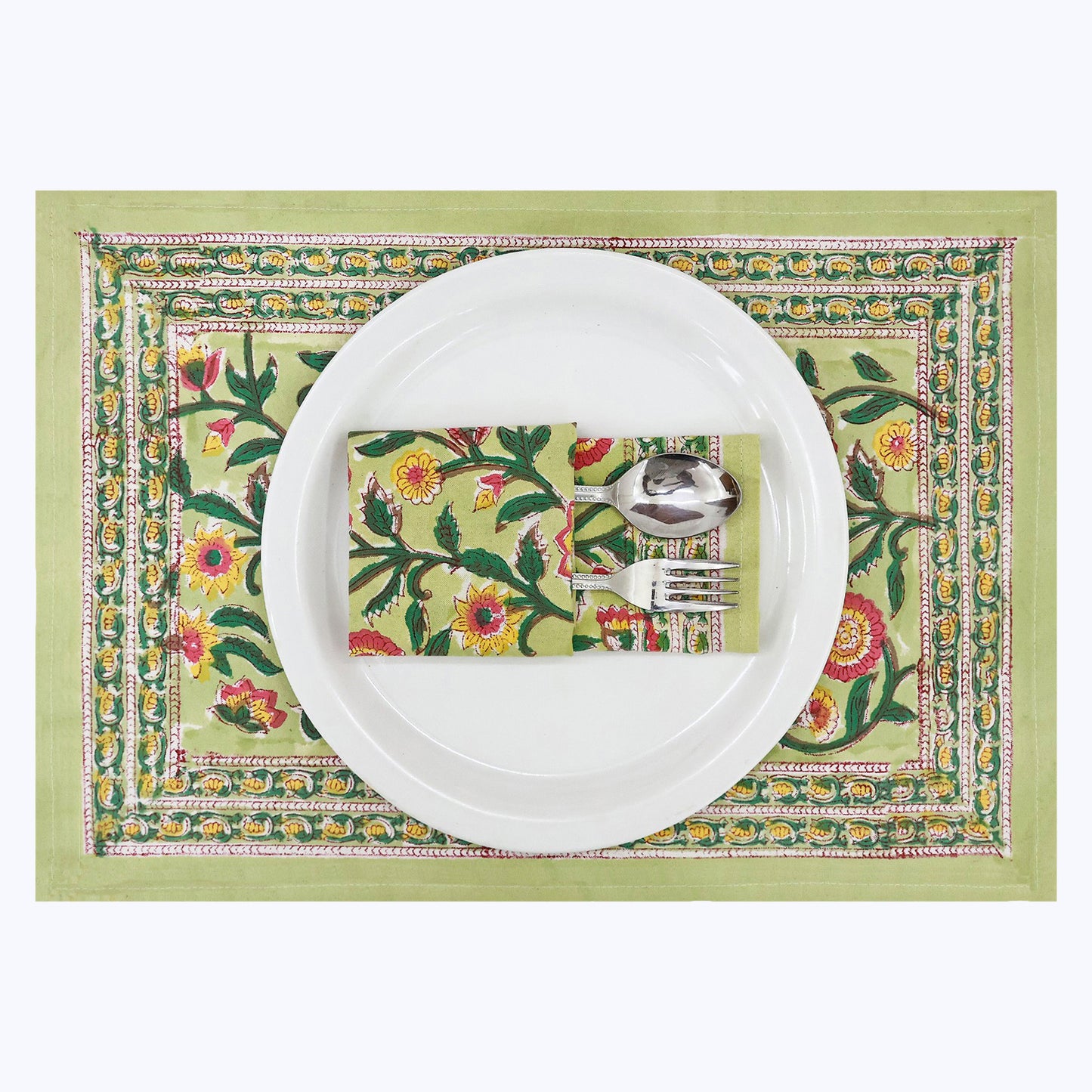 Handmade Block Printed Cotton Napkins Set Of 4 - My Store