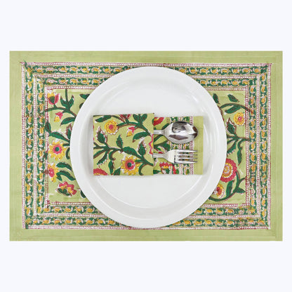 Handmade Block Printed Cotton Napkins Set Of 4 - My Store