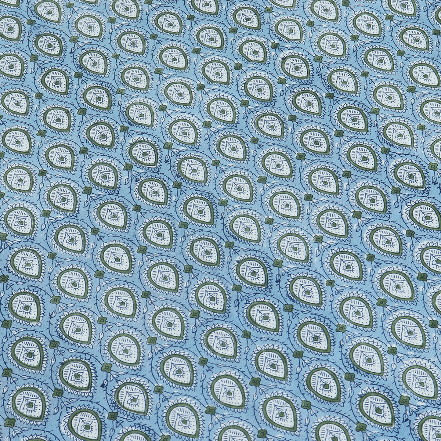 Blue and Green Floral Block Printed Table Cover & Gift for New Home Decoration - My Store