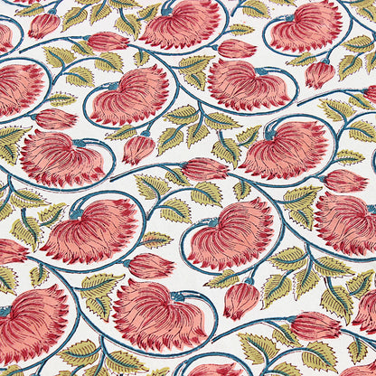 Handmade Red and White Block Printed Rectangle Dinning Tablecloth - My Store